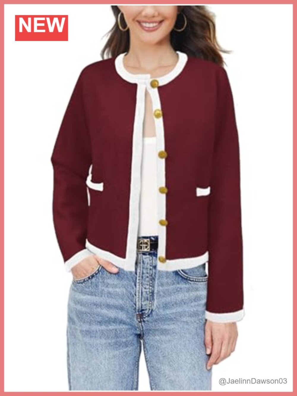 SuperPrity Women Long Sleeve Button Down Cropped Knit Cardigan Sweater with